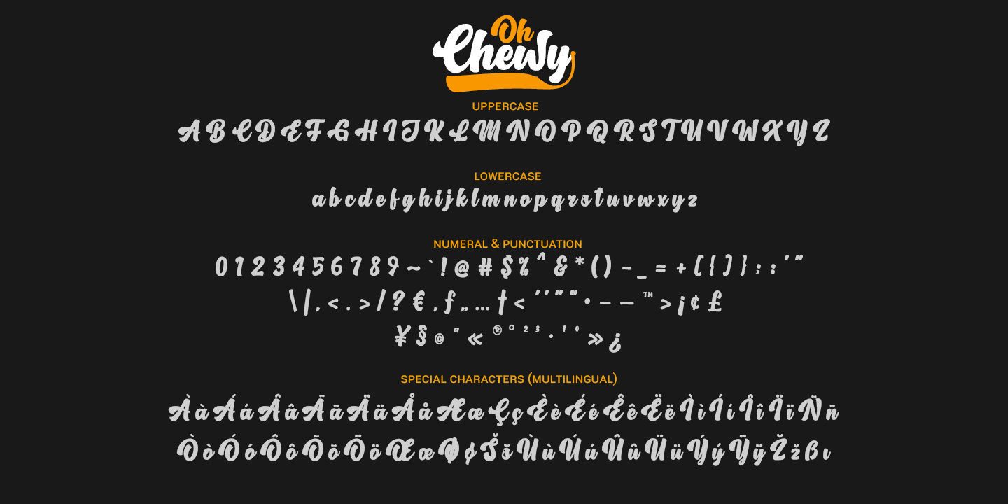 Example font Oh Chewy #3